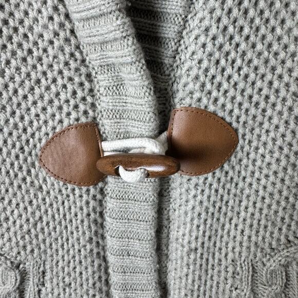 Maurices Sweater Vest Womens Size M Faux Fur Cableknit Toggle Sherpa Lined Tan - Picture 5 of 11